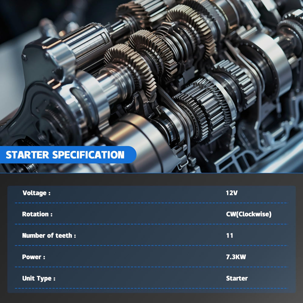 YINAVAGAD starter motor side view highlighting rugged housing and flange.
