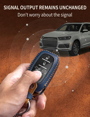 YINEOR TPU layer close-up on Dodge Ram key fob cover for durability.