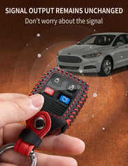 YINEOR leather key fob cover aligns with original key buttons for flawless operation.