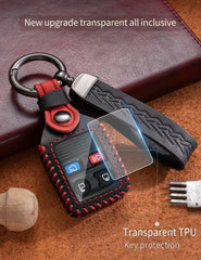 Stitching detail on YINEOR fob cover demonstrates craftsmanship and durability.