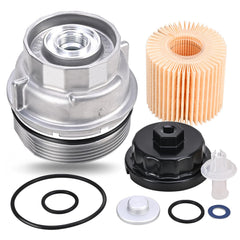 Yinlowa aluminum oil filter housing cap front view for durable sealing.