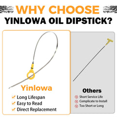 Yinlowa dipstick shows clearly marked oil level lines for accurate readings