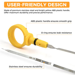 Yinlowa dipstick features stainless steel rod for durability in hot engine bays