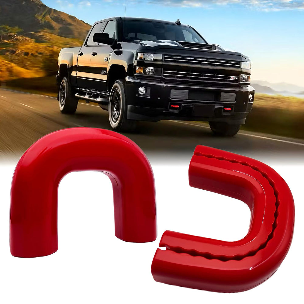 Yinnianets tow hook cover front fit for Silverado 2500/3500 HD in red to upgrade the look