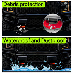 Yinnianets Toyota Tundra red detailed view tow hook cover protects against dirt.