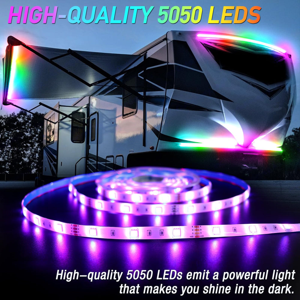 Yiswhis remote control enables quick color changes for RV lighting.