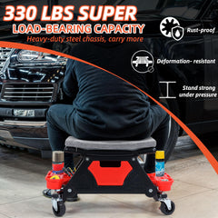 YITAHOME Mechanic Stool with 360 swivel casters for full garage mobility.
