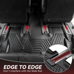 YITAMOTOR Expedition third-row floor mats capture spills and mud.