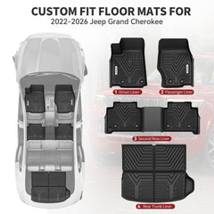 YITAMOTOR floor mats secured with clips for Grand Cherokee