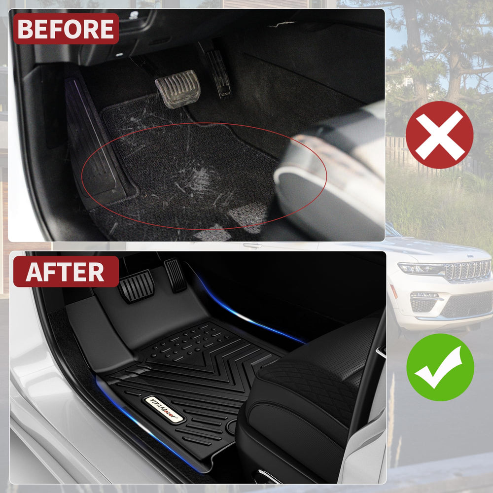 YITAMOTOR floor mats with raised edge trap liquids and debris for all-season protection.
