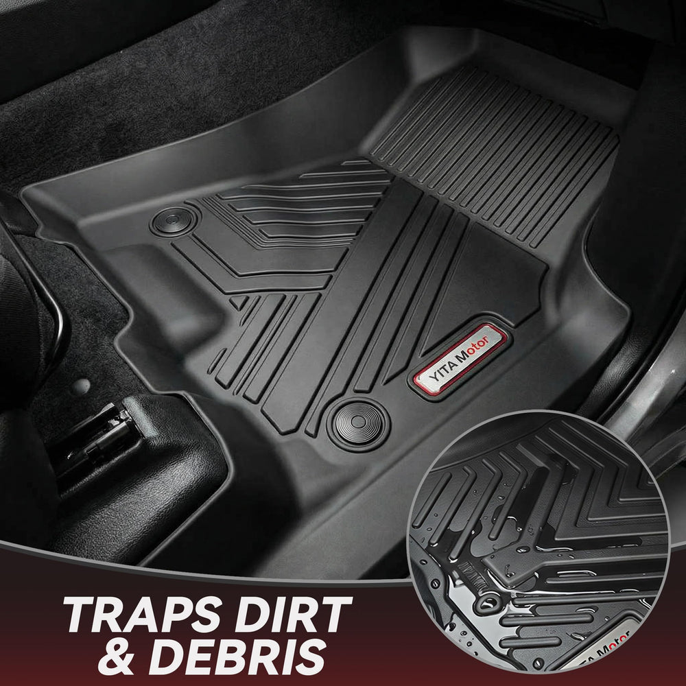 YITAMOTOR RAM 1500 raised-edge mats trap liquids and snow for a cleaner cabin.
