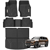 YITAMOTOR floor mats for Jeep Grand Cherokee front view with edge-to-edge protection