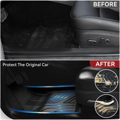 YITAMOTOR all-weather mats on an angled Model 3 interior view.