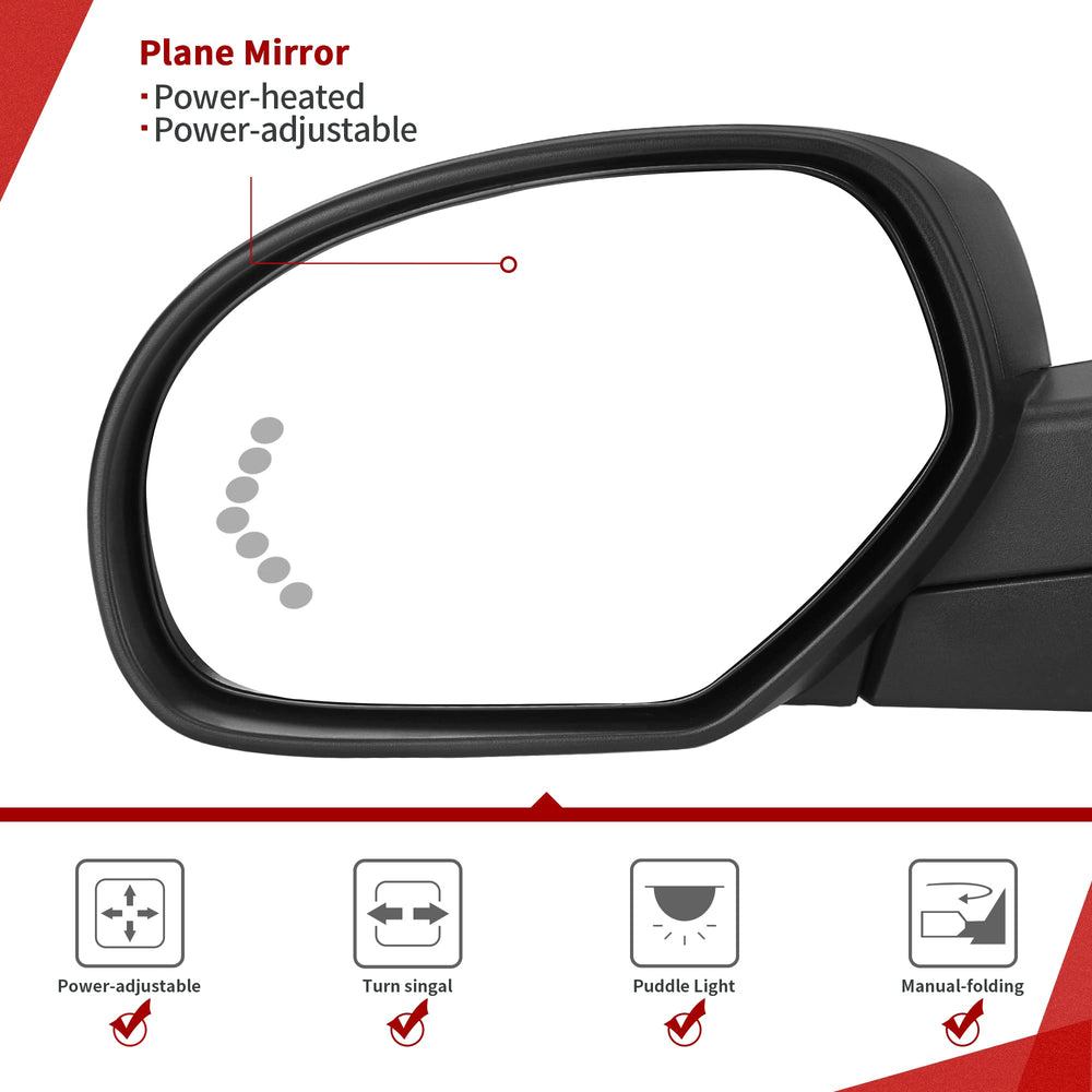 YITAMOTOR heated towing mirror prevents fog and ice for clearer view.