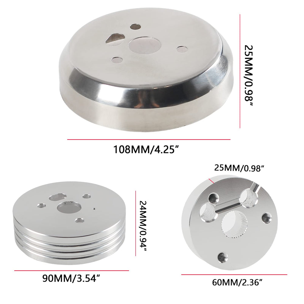 YIUIY hub adapter top view highlights billet aluminum construction for durability
