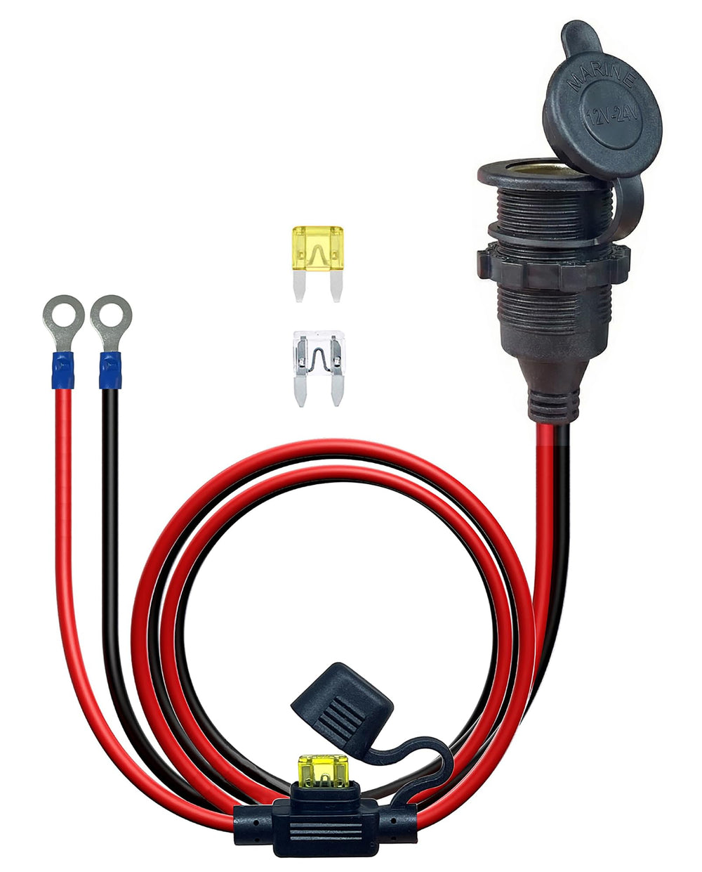 YIWOFUWO 10ft fixed-thread extension powering vehicle and boat setups
