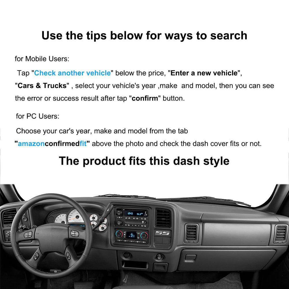 Yiz dash cover for 2000-2006 GMC Yukon XL shields interior; vent access remains.