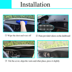 Yiz dash cover for left-hand drive fit, maroon dashboard protection and fit
