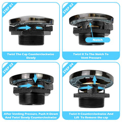 Easy alignment notch and twist-to-tighten design for quick, secure sealing.