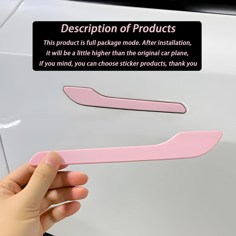 Close-up of matte pink finish on YJMOTOR handle cover showing precise fit.