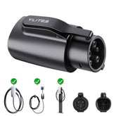 YLITES Tesla to J1772 adapter in-use showing universal charging access on the road