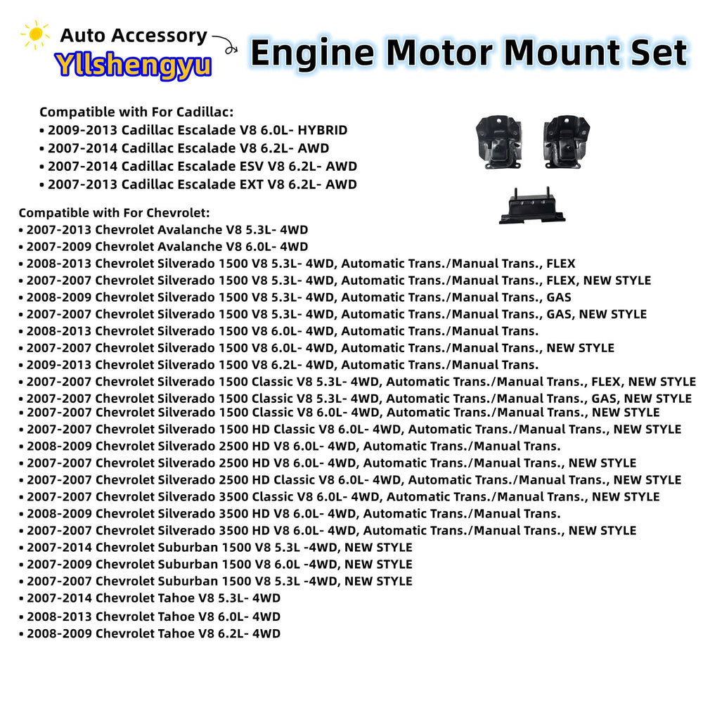 Yllshengyu front-right engine motor mount for improved stability during acceleration