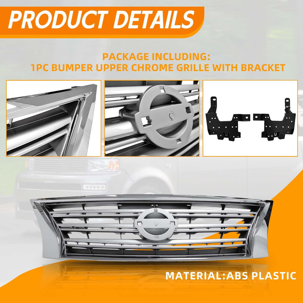 YLT AUTO ABS plastic chrome grille resists weather and corrosion for Sentra