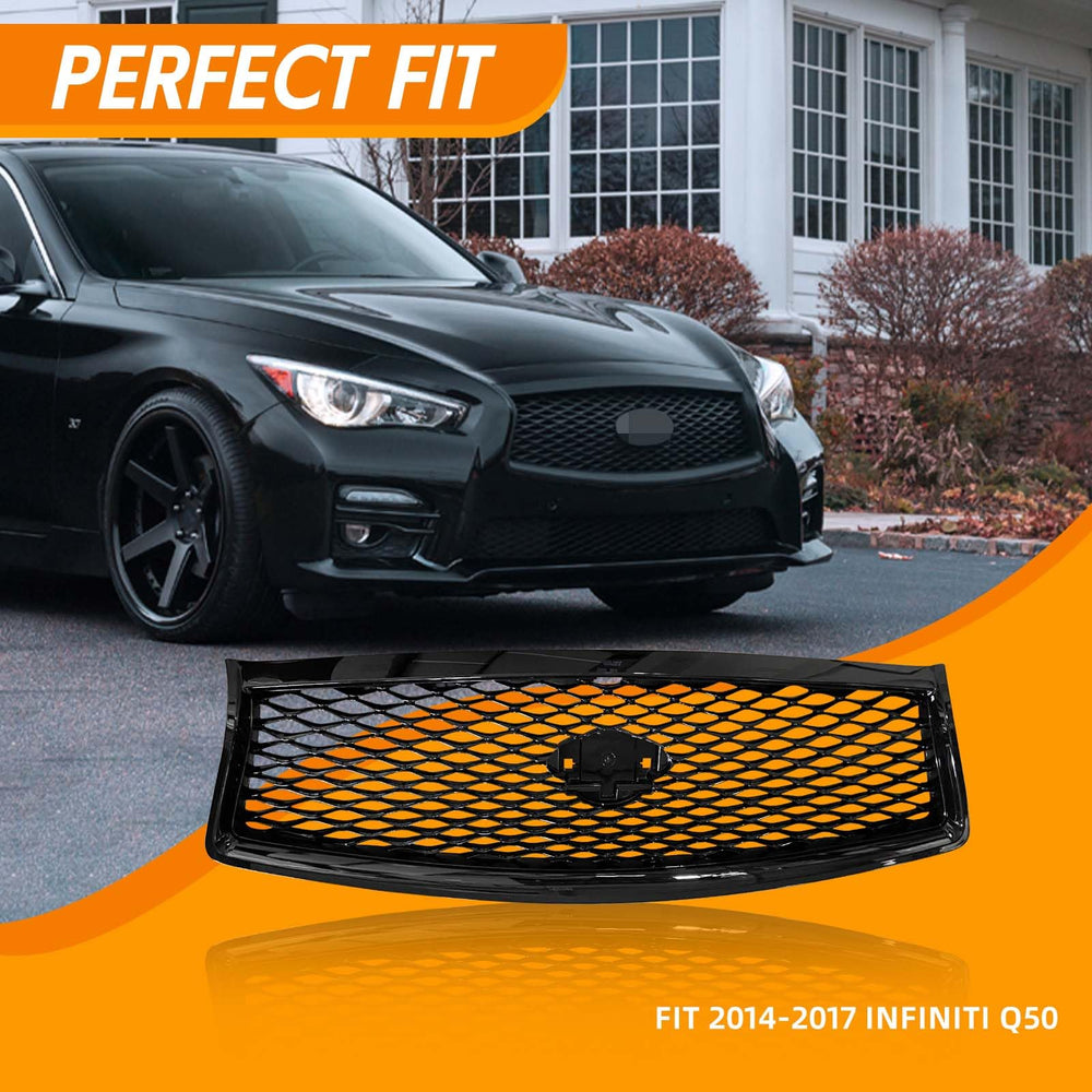 YLT AUTO Infiniti Q50 upper grille in black – stylish upgrade