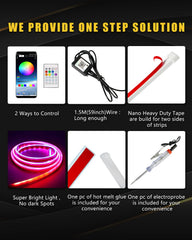 YM E-Bright app-controlled lighting to change colors and effects