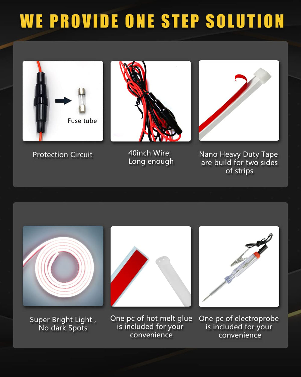 YM E-Bright car hood strip installation guide for proper mounting.
