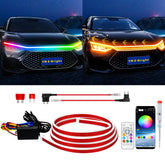 YM E-Bright hood light strip dynamic scan startup enhances nighttime visibility