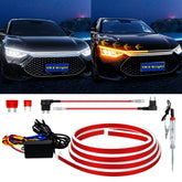 YM E-Bright sequential turn signal hood light strip with flowing amber and white running light
