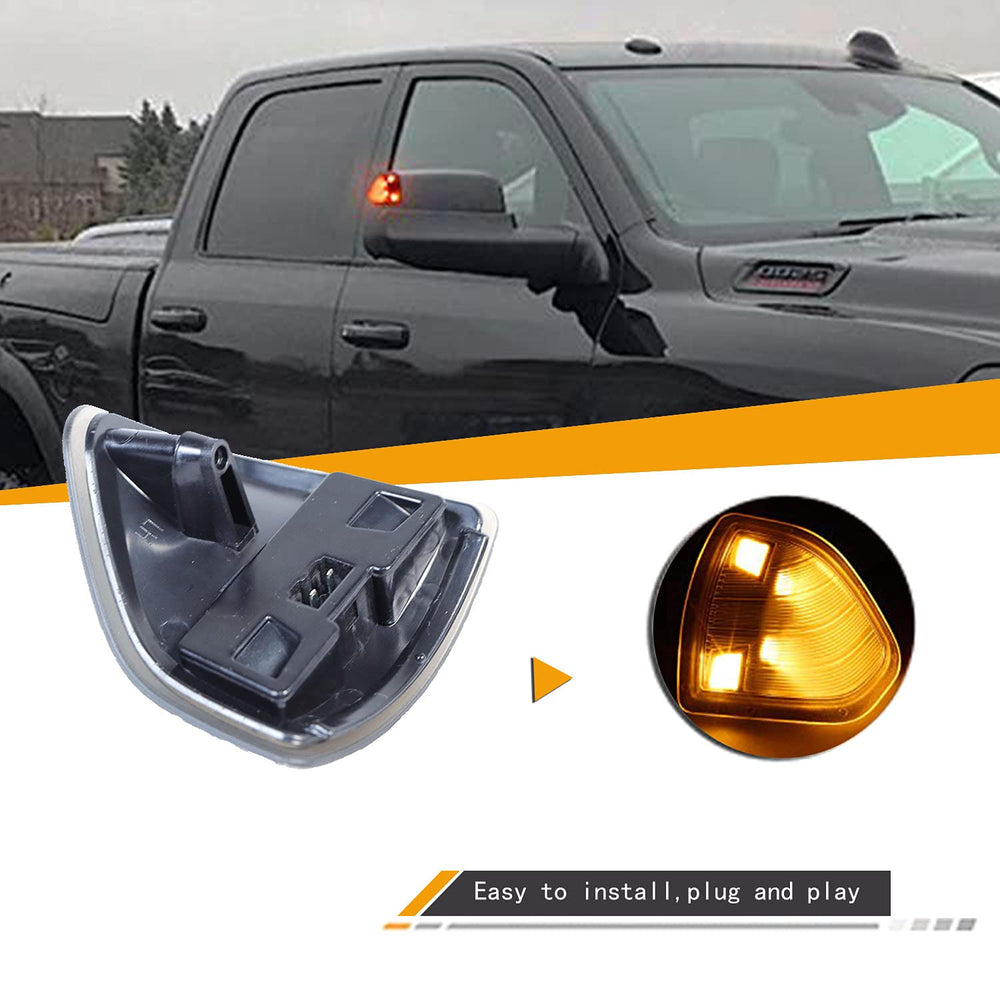 YMHHefy LED side mirror light right passenger turn signal with smoked lens for quick signaling.