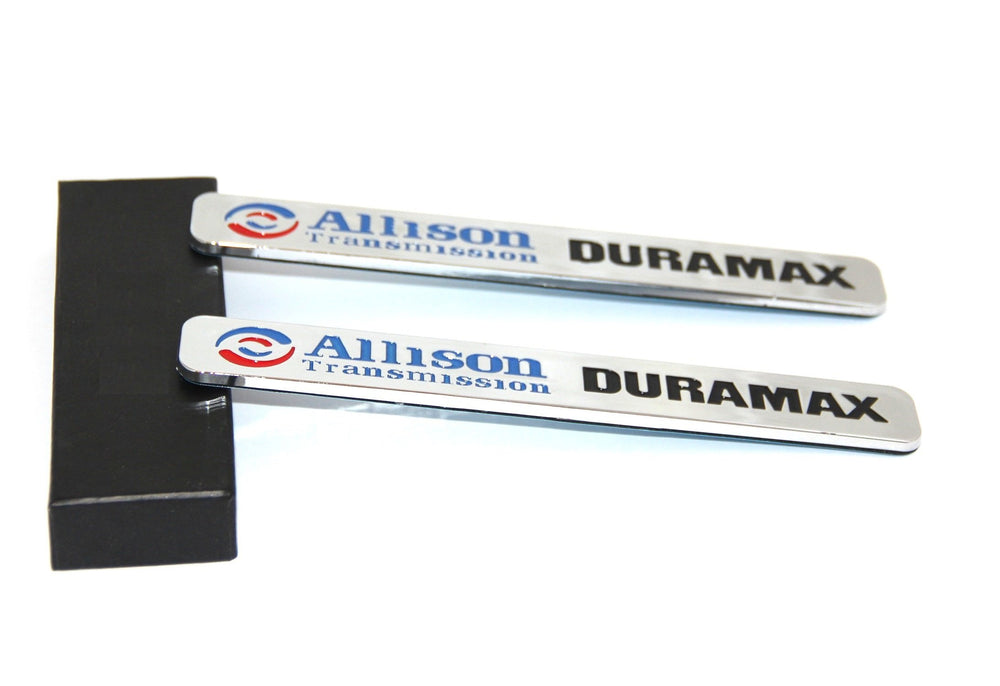 Yoaoo Duramax emblem in chrome black, 2-pack, designed for a secure Silverado fit.