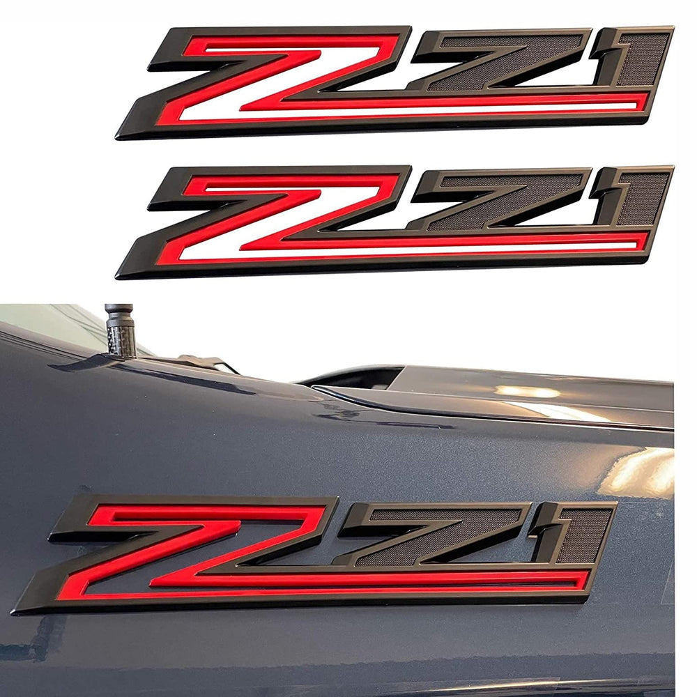 Yoaoo Z71 left emblem in gloss black red enhances Silverado exterior styling.