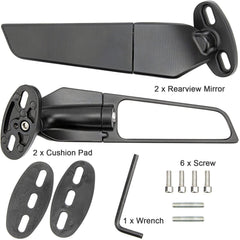 YOBEYI Wing rearview mirror for R1 with convex lens and broader vision.