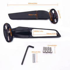 YOBEYI Wing rearview mirror for ZX6R with wide field and durable build.