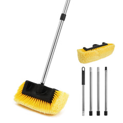 Yocada five-sided brush with 61-inch handle reaches tight corners without scratching.