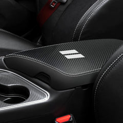 YOFAMO Dodge Challenger armrest cover carbon fiber black shields the console while elevating look