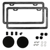 Yogrvner carbon fiber license frame front view showing premium protection and style