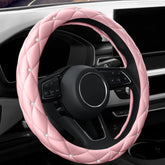 YOGURTCK cute diamond pink leather steering wheel cover offers plush grip and style.