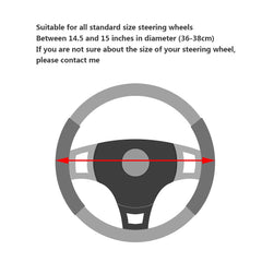 YOGURTCK universal 15-inch fit steering wheel cover installs on most vehicles.