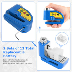 YOHOOLYO Alarm Disc Lock emits 110 dB alarm upon vibration