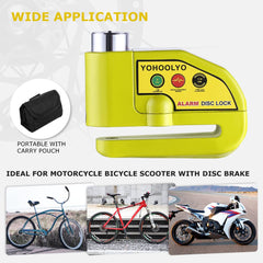 YOHOOLYO alarm disc lock in rain shows waterproof design.