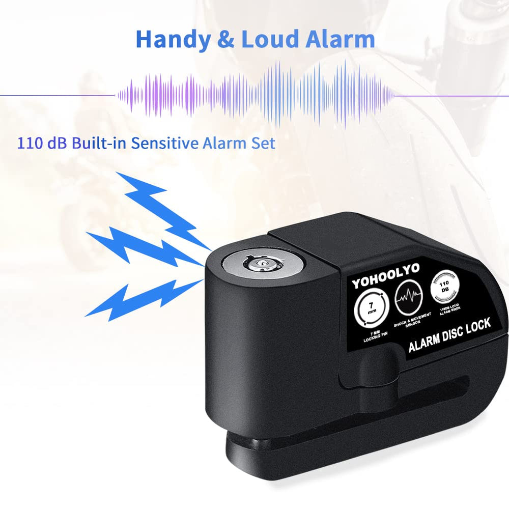 YOHOOLYO alarm disc lock with two keys for easy access and redundancy