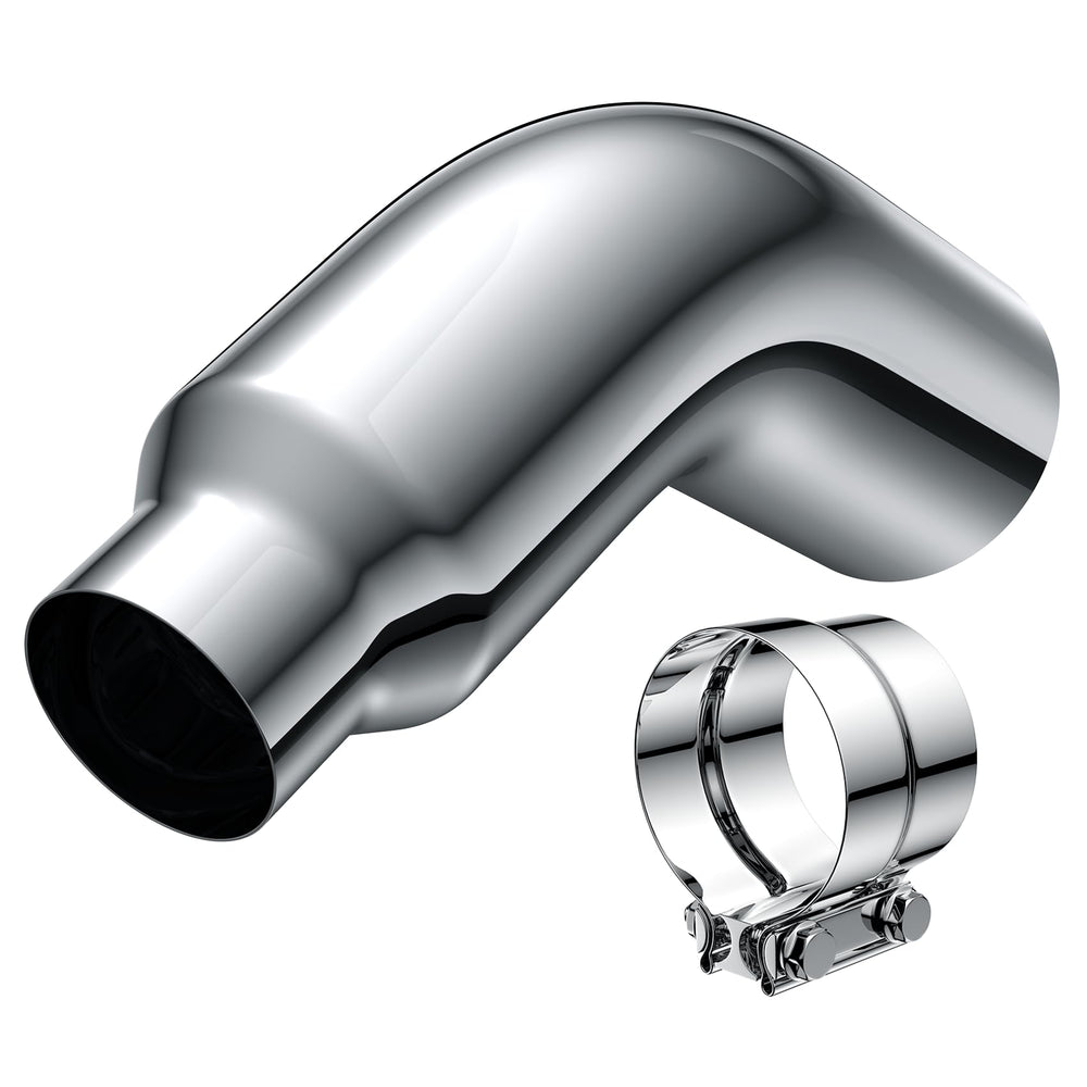 YOLANDO 5-7 inch exhaust elbow with chrome clamp boosts durability for diesel trucks.