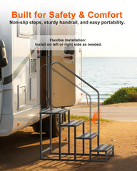 YOLANDO RV Steps with wide platform for comfortable hot tub and porch access