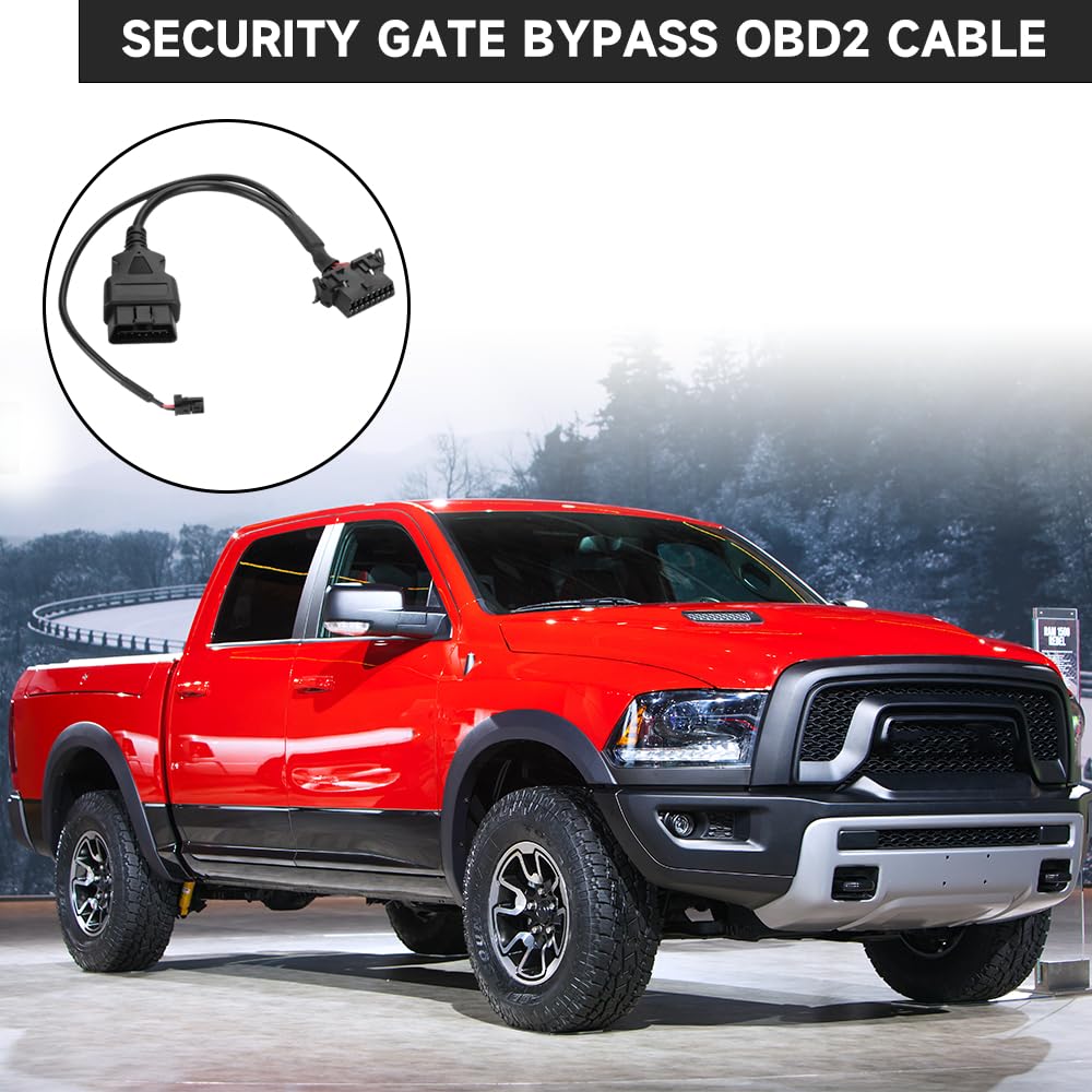 YOLLKY Security Gate Bypass OBD2 Cable on RAM 2500 enabling easy fault code reading.