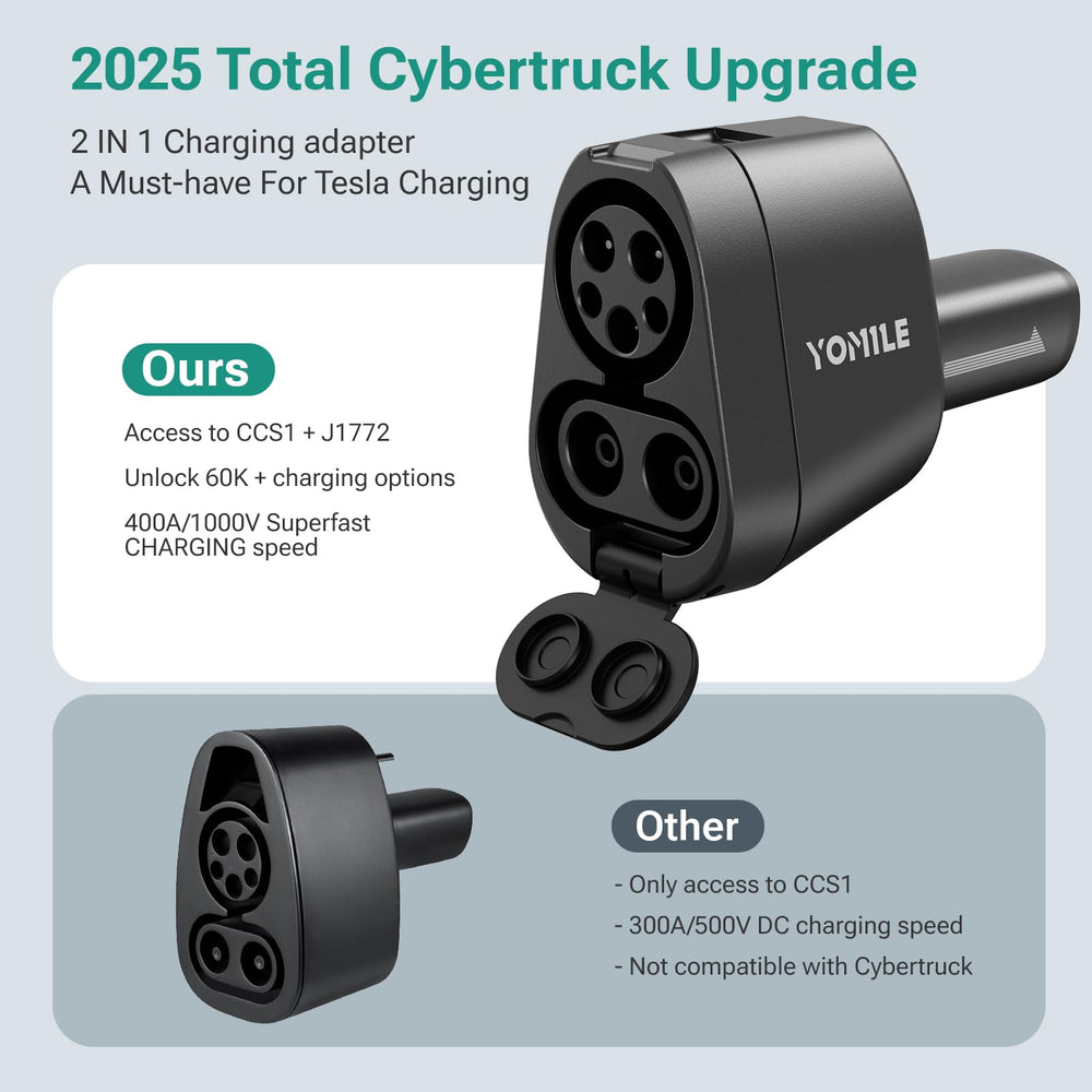 Yomile 2-in-1 CCS/J1772 compatibility for broad network access.