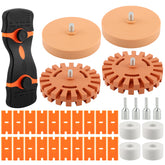 Yonderfume eraser wheel in use on car surface for decal removal.